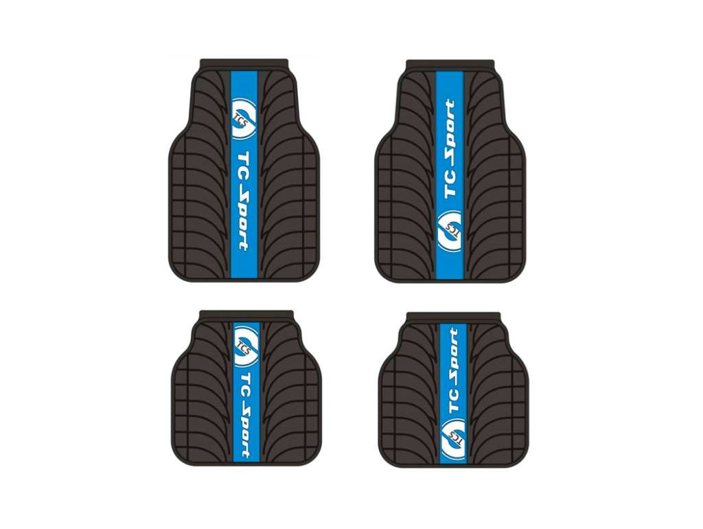 Juego de alfombras universales de PVC azul de 5 piezas