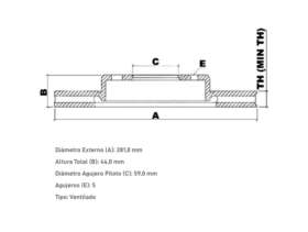 DISCO FRENO PE EXPERT 1.9TD VENTILADO DELANTERO