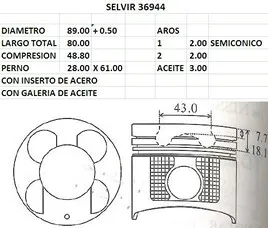 PISTONES 89mm NISSAN YD25DDTI 0.50 01