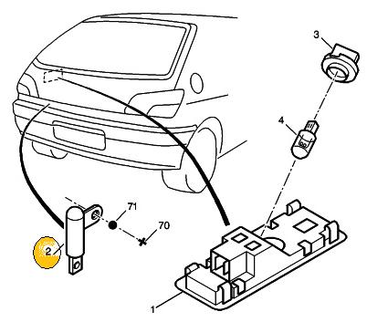 BOTON INTERRUPTOR BAUL PEUGEOT 205-306-206-207 [ORIGINAL PSA]