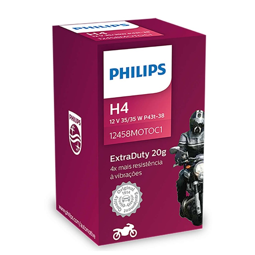LAMPARA - HALOGENA MOTO 12V 35/35W HS1 P43T FILAMENTO REFORZ PHILIPS