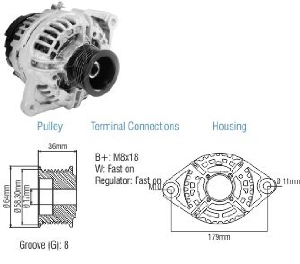 Alternador 12V 90A