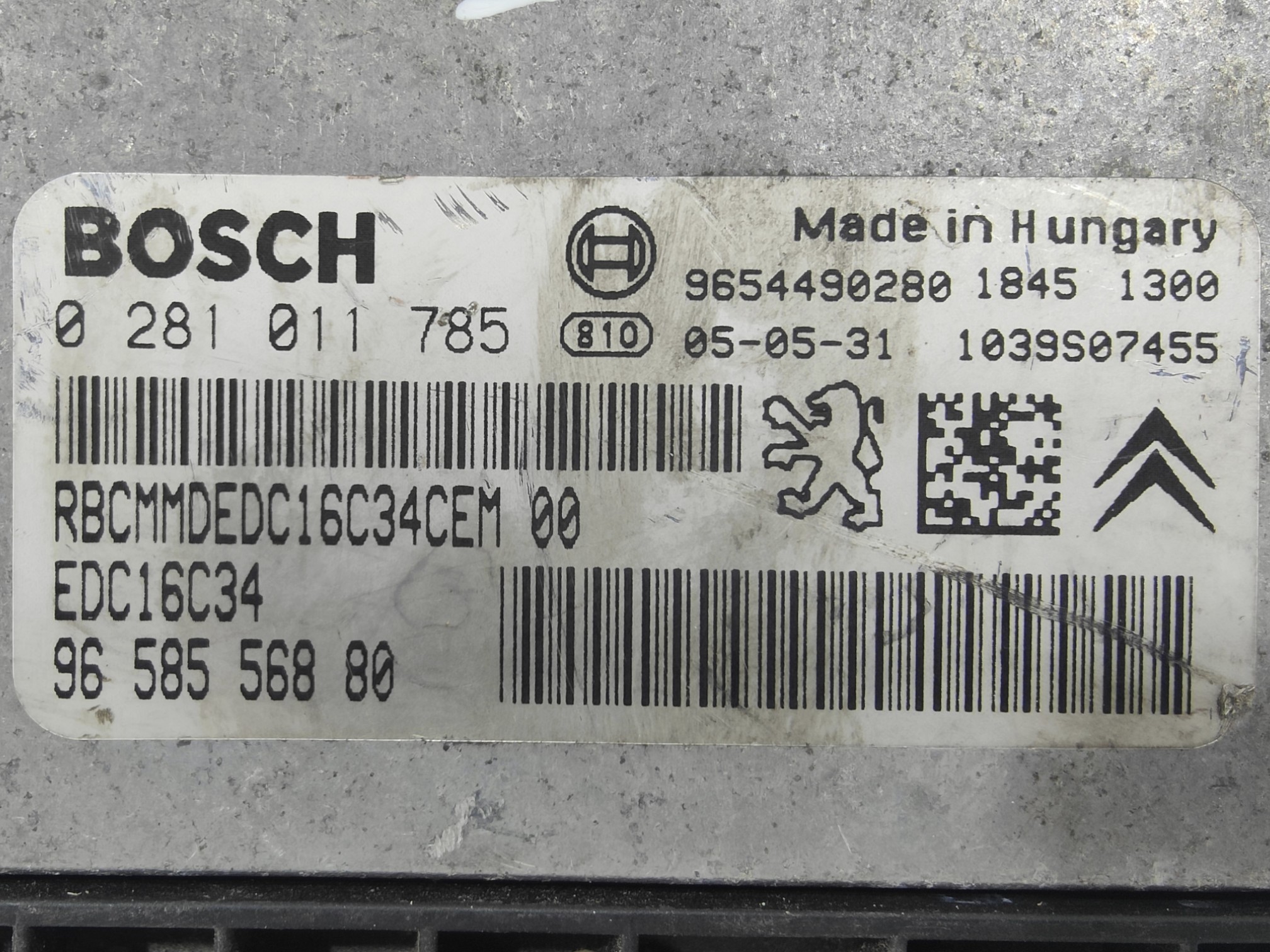 ECU de motor Citroen C2 1.4 HDI , Ref: 11012-K3C12