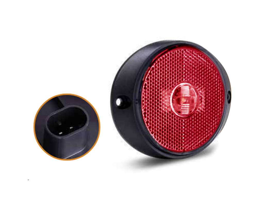 FARO LATERAL UNIV. RED LED ROJ 12V/24V 65MM