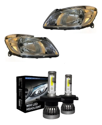 Kit Semiopticas Chevrolet Celta Led H4 Corta Larga