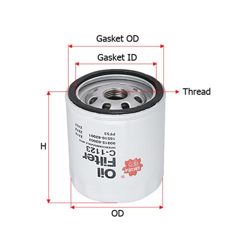 FILTRO ACEITE TOYOTA HILUX 2.5 3.0 2006... ALT 84.5MM DIAM 78.5MM SAKURA 1560144010-44011
