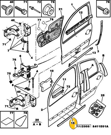 MOLDURA PUERTA DELANTERO IZQUIERDA C3 [ORIGINAL PSA]