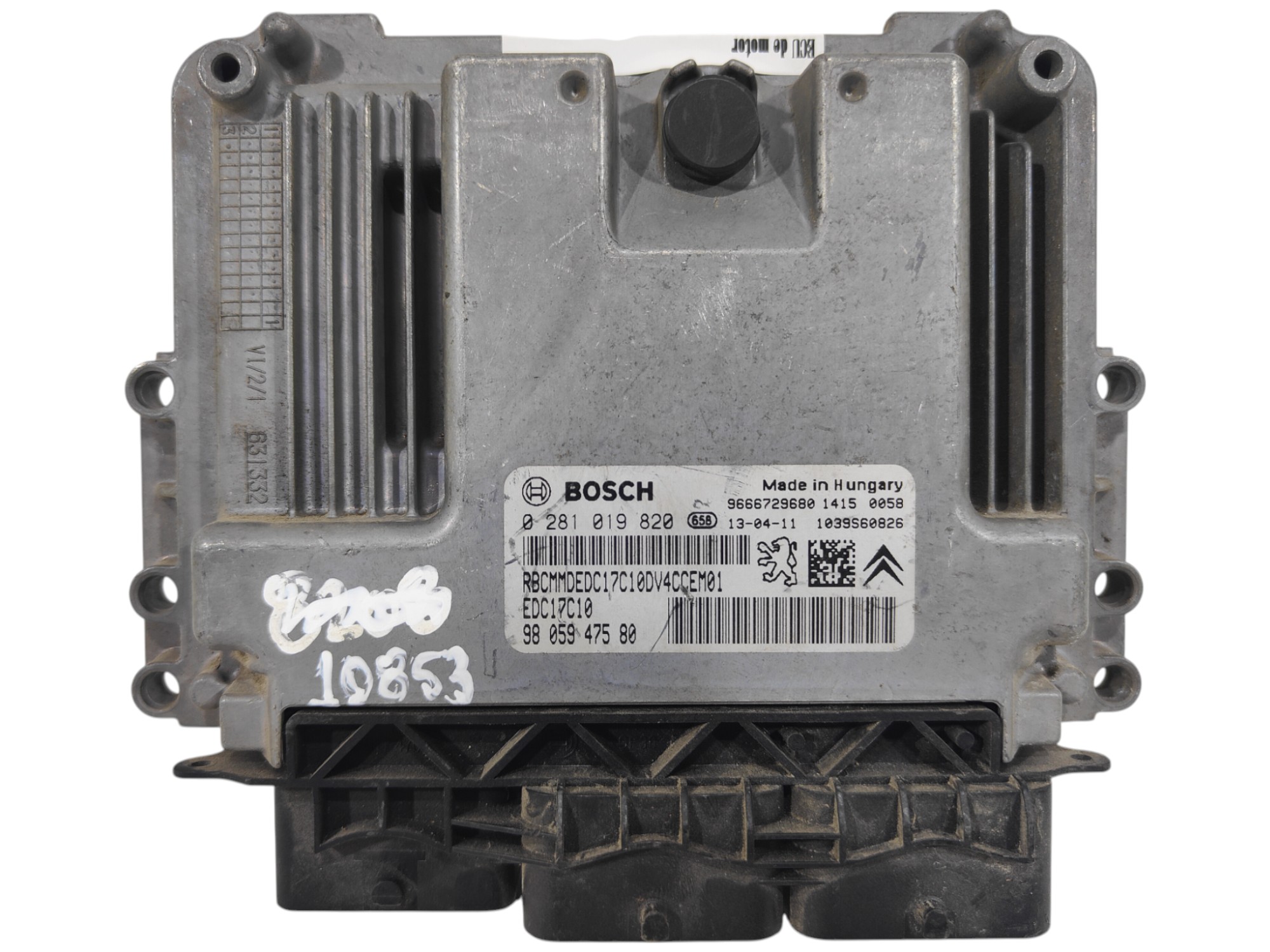 ECU de motor Peugeot 208 1.6 HDI 2013, Ref: 10853-K3B1