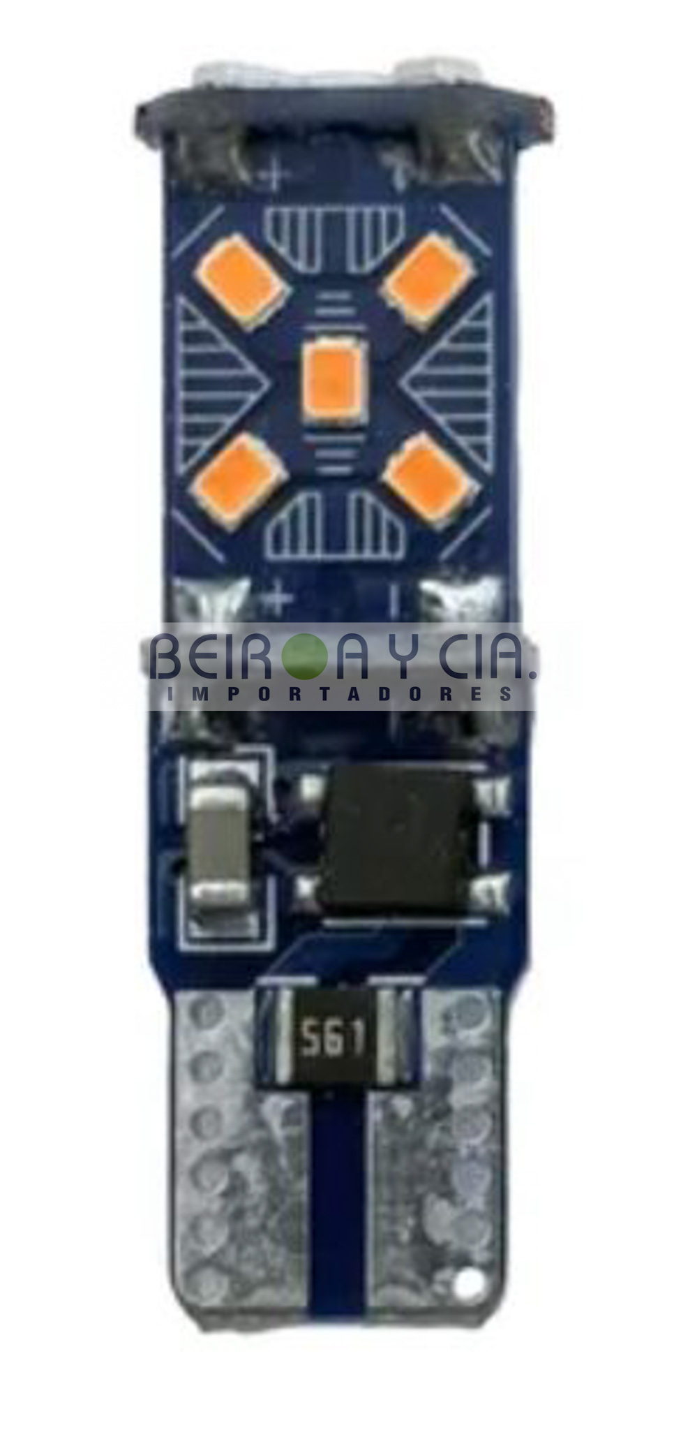 LAMPARA LED 12V C/IMPRESO AMBAR 15 LEDS CANBUS T10
