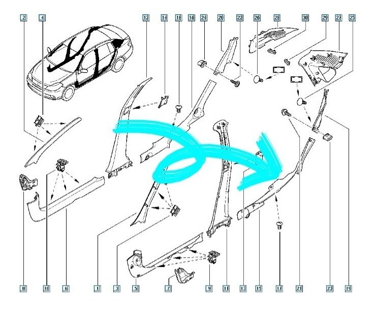 Embellecedor Zócalo Renault Symbol Trasero Izquierdo