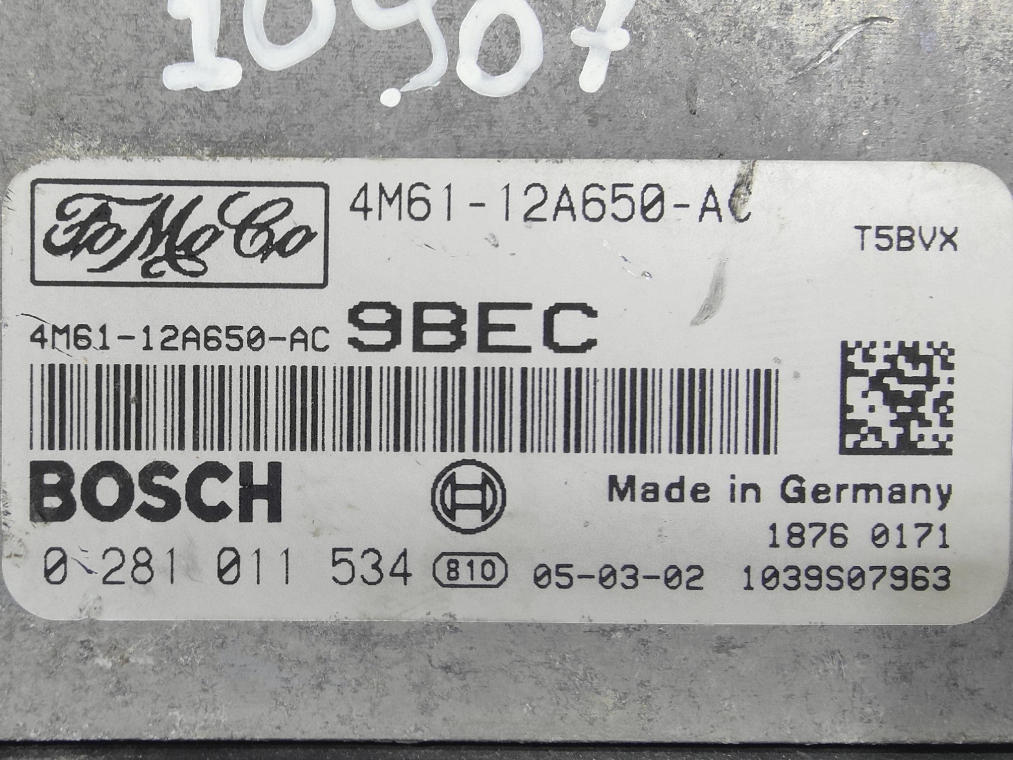 ECU de motor Mazda 1.6 TDCI 2005, Ref: 10907-K3B6