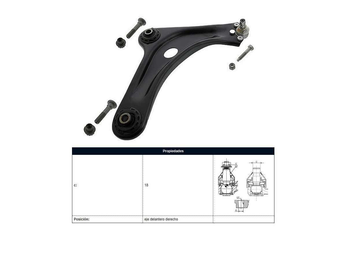 Parilla De Susp Del Citroen C3/C3 Aircross/C3 Picasso 02-28 Der