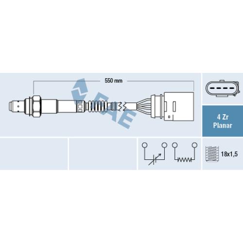 SONDA LAMBDA VW GOLF POLO VENTO BORA 550MM 06A906262R-N-F-BG 030906262M-H 0258006229-230-237-238-25