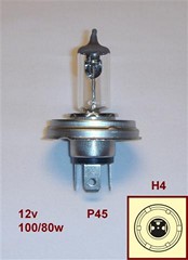 LAMPARA 12V H4 P45 100/80W NAITE
