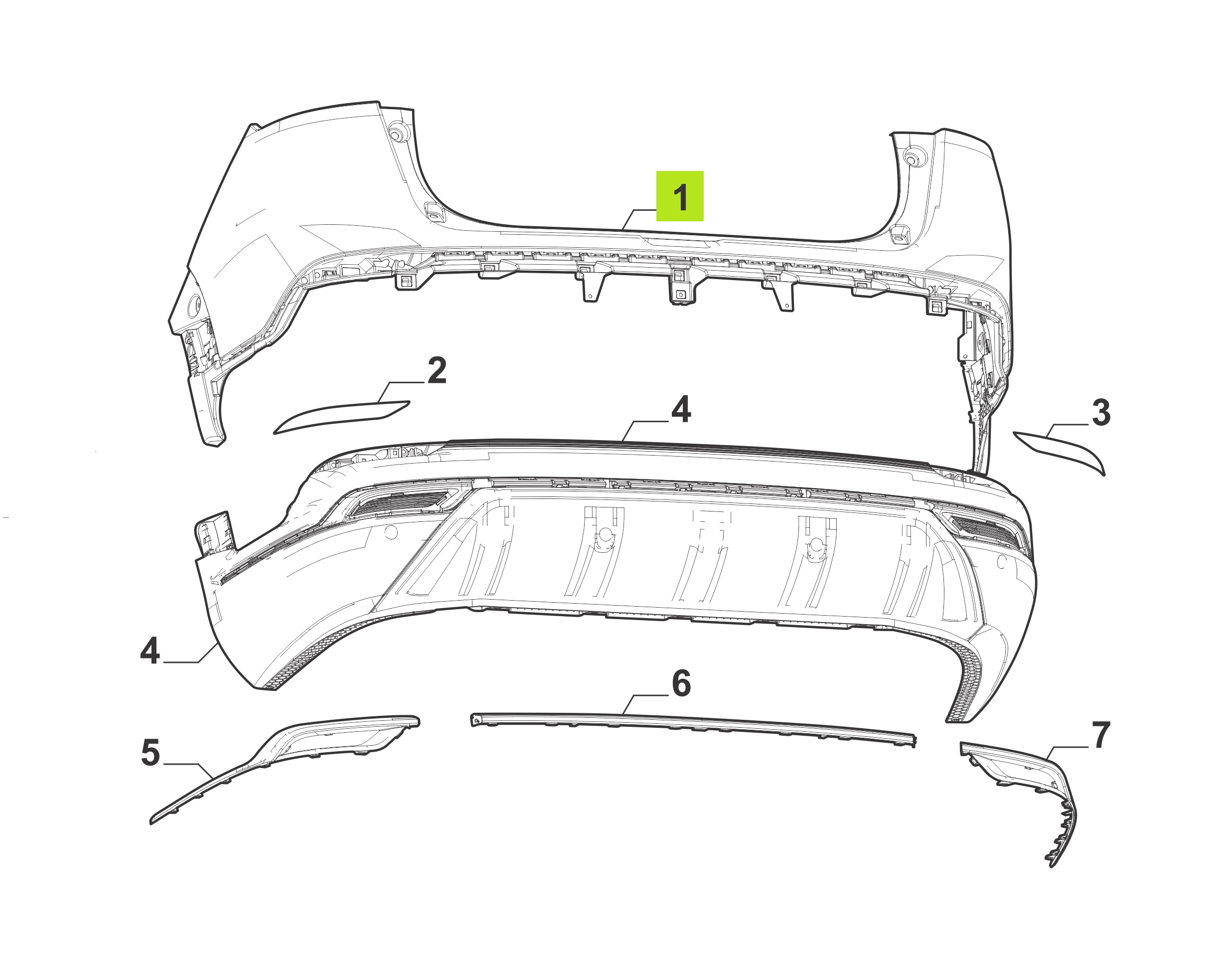 PARAGOLPE TRAS. SUP. PRIMER -ORIGINAL