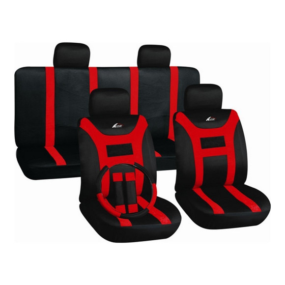 KIT JUEGO DE FUNDAS CUBRE ASIENTO + CUBRE VOLANTE