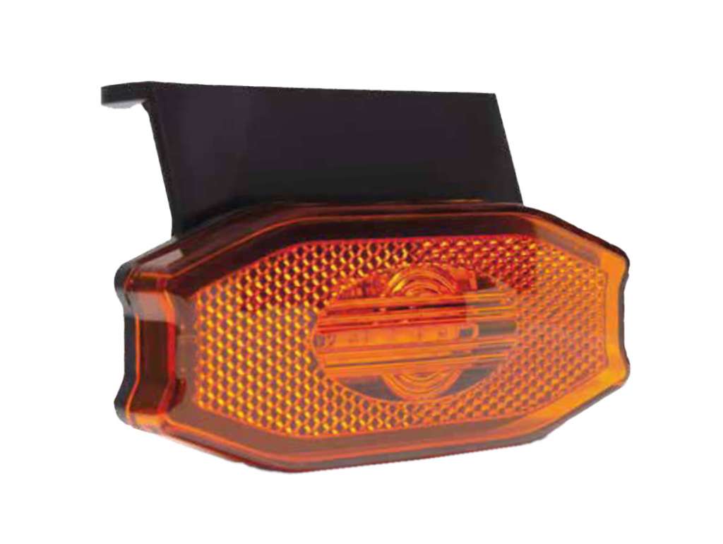 Faro lateral universal rectangular ámbar LED 12V/24V con soporte