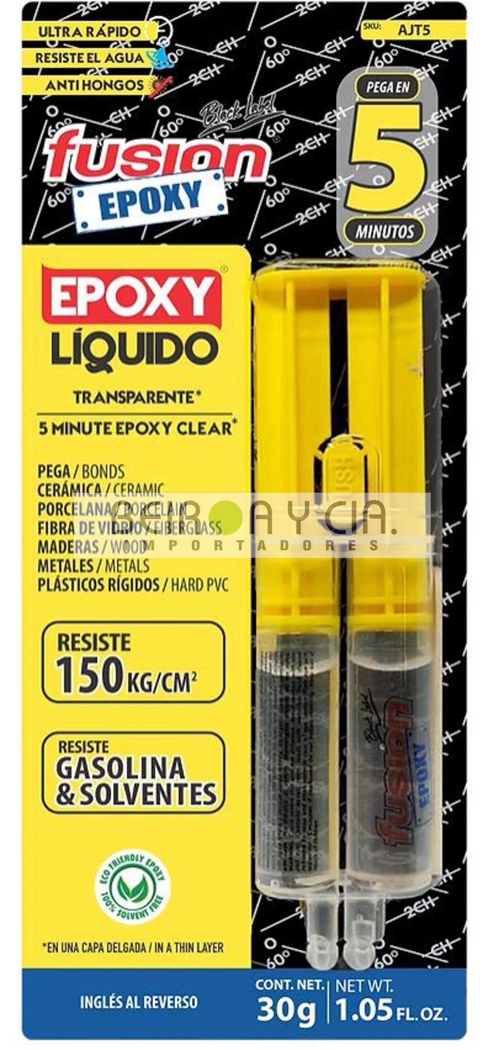 ADHESIVO FUSION EPOXI LIQUIDO TRASNP 5 MIN