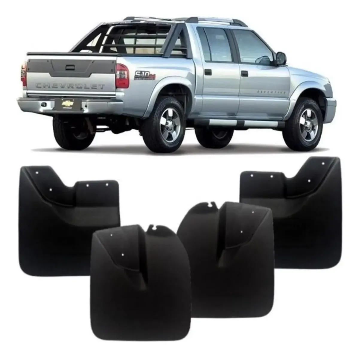 Juego de Barreros para Guardabarros Delantero y Trasero – Chevrolet S10 Cabina Doble (2002 a 2006