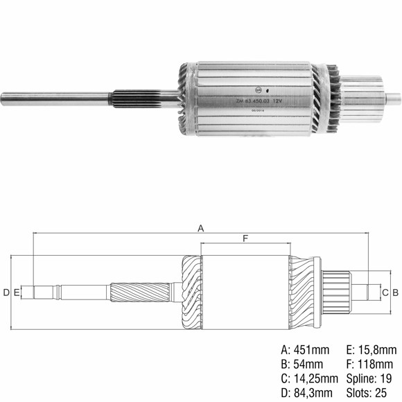INDUCIDO 12V REMY 42MT INTERNACIONAL (451,6X84,5X19X53,9)