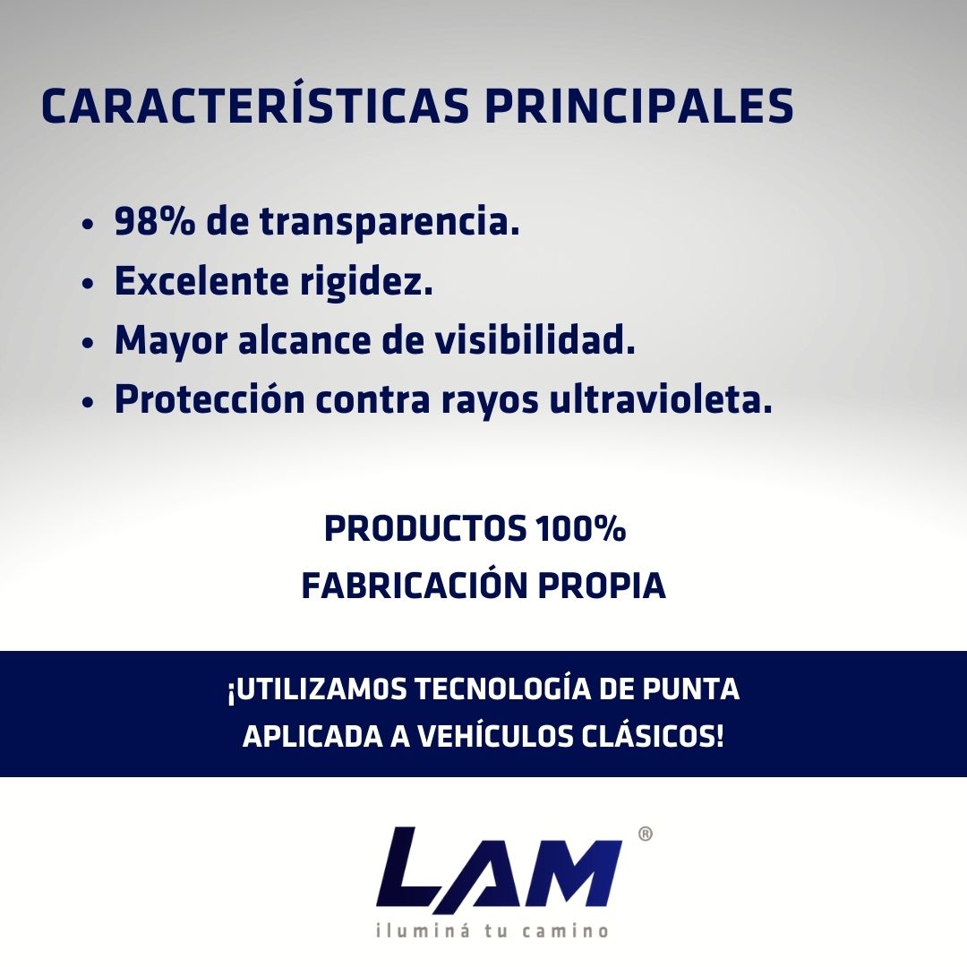 Semióptica delantera derecha con lente de policarbonato