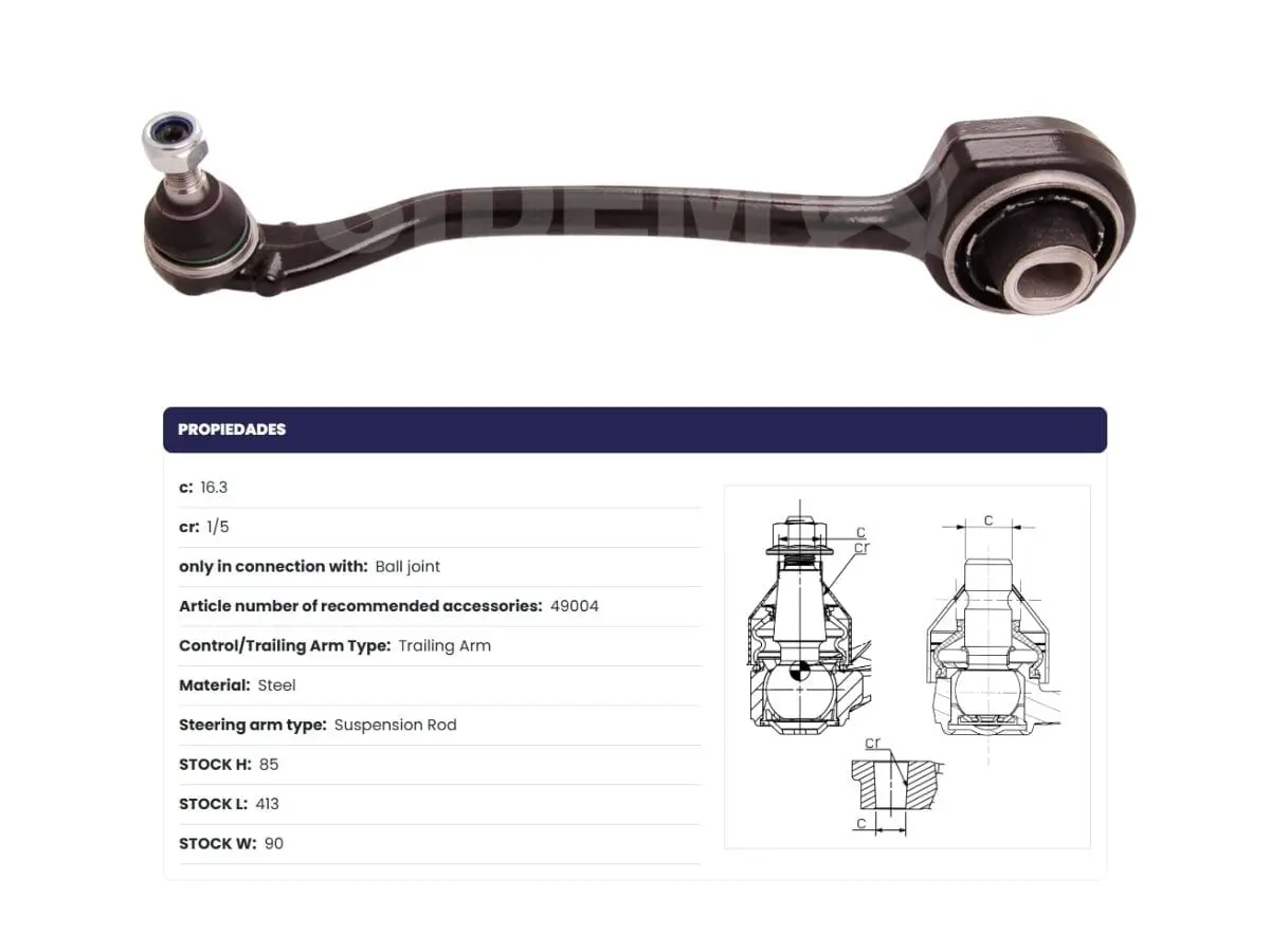 Brazo Suspension Mercedes Benz C200/220/230/270/320/350 CLC/200 00-25 Izq C/Rotula