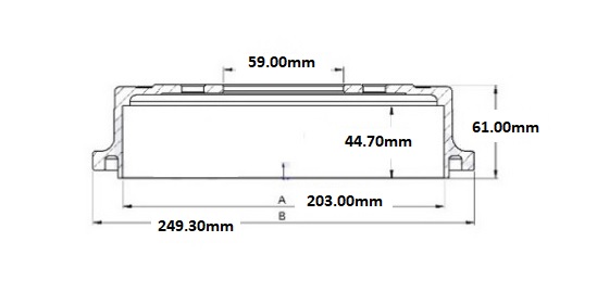 CAMPANA FRENO (203.3mm) TRA FIAT UNO-CRONOS