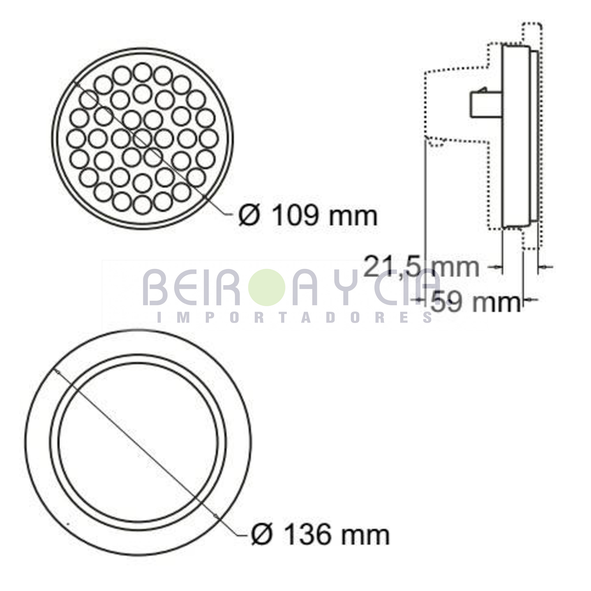 FAROL BAIML 3000 E A ELECT. 12/24V REDONDO