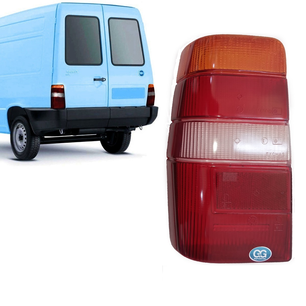 Acrilico de Farol Trasero Fiat Fiorino Ambar Izquierdo