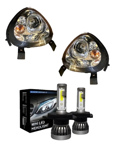 Kit Semiopticas Geely Lc Gs2 Con Led H4 Luz Corta Larga