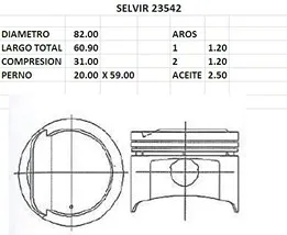 PISTONES  82mm HYUNDAI ELANTRA 1.8 DOHC 96  STD