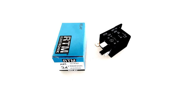 MINIRELAY/RELE UNIVERSAL 12V 4 TERMINALES CON SOPORTE