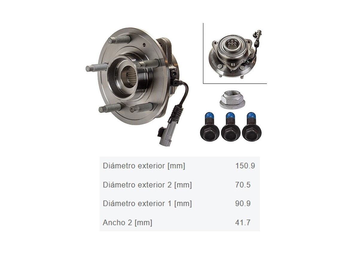 Rueda Delantera Maza Chev Captiva 06-16 int.Ø33x ext.Ø151x87