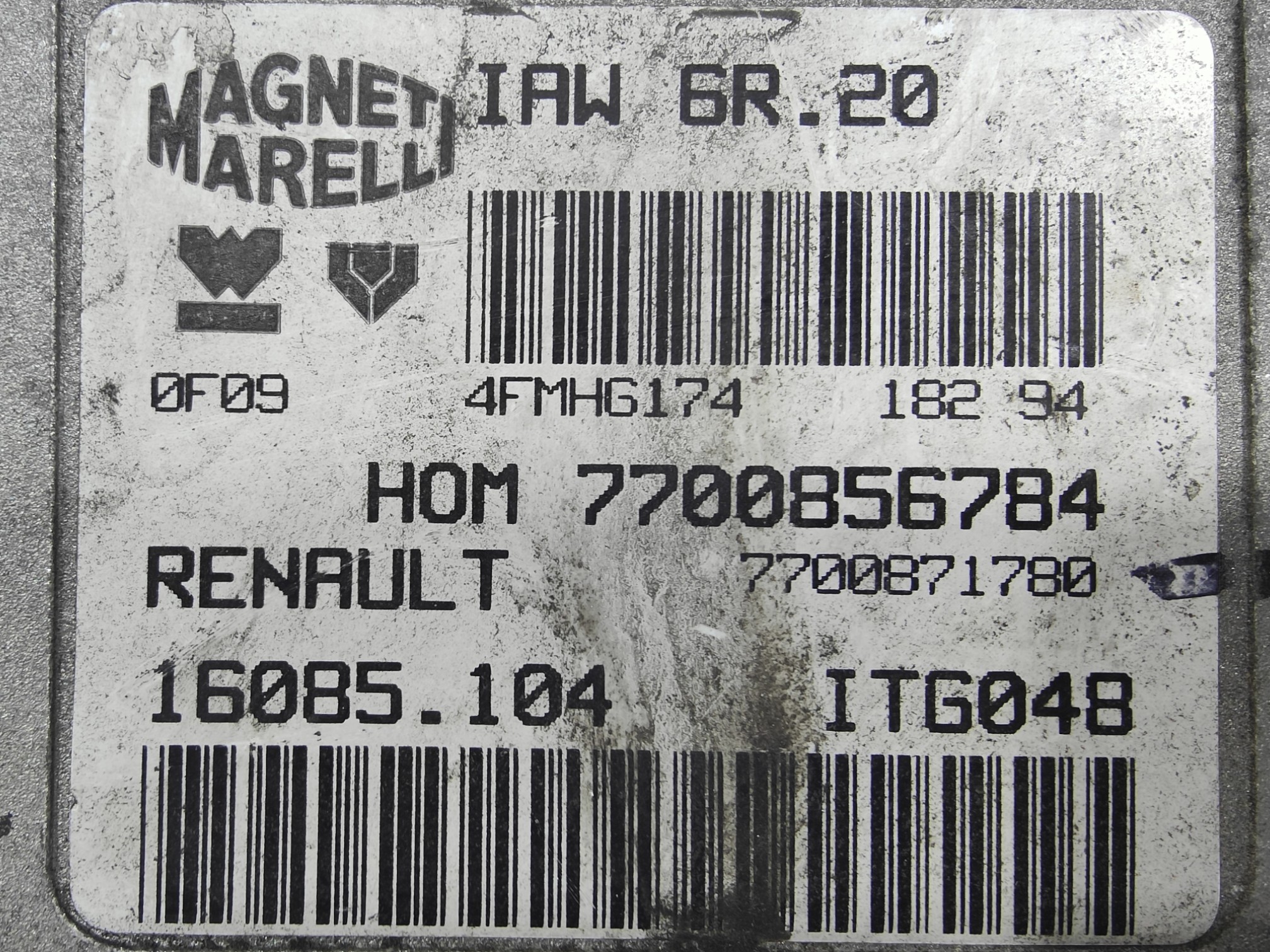 ECU de motor Renault TWINGO 1.2i 55CV , Ref: 10973-K3B10