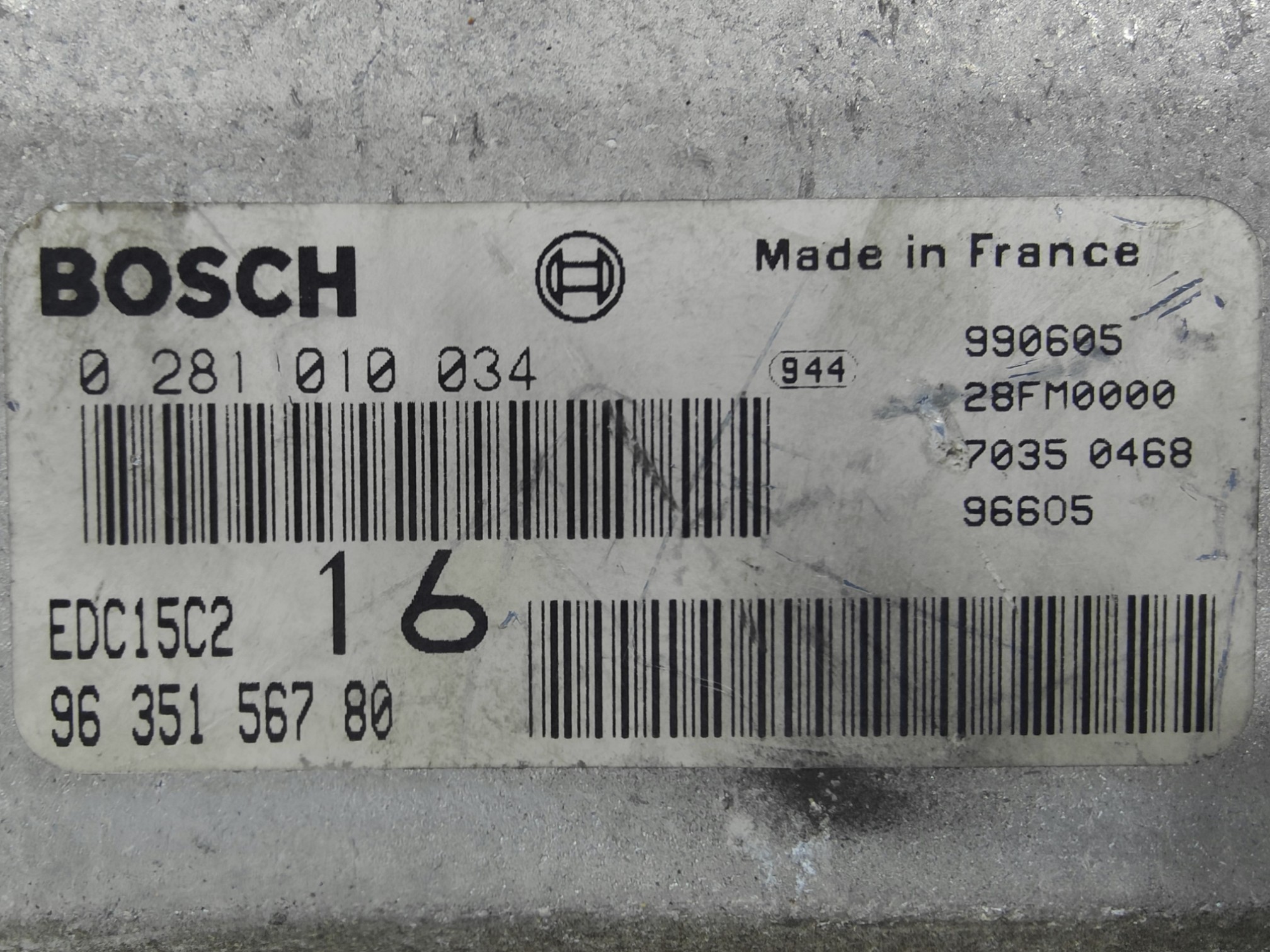 ECU de motor Peugeot 406 Break 2.0 HDi , Ref: 8118-K3B4