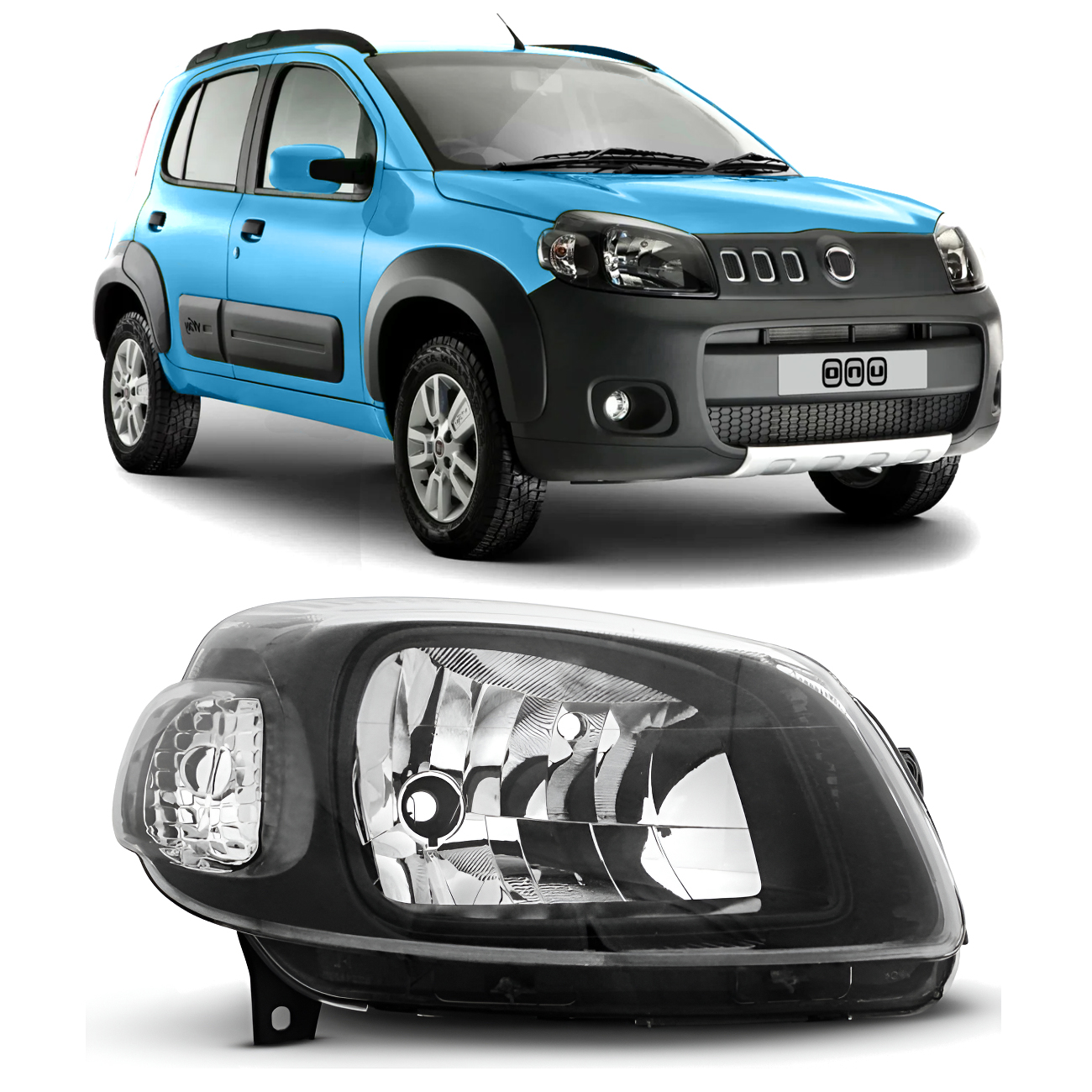 Faro delantero derecho Fiat Uno Evo