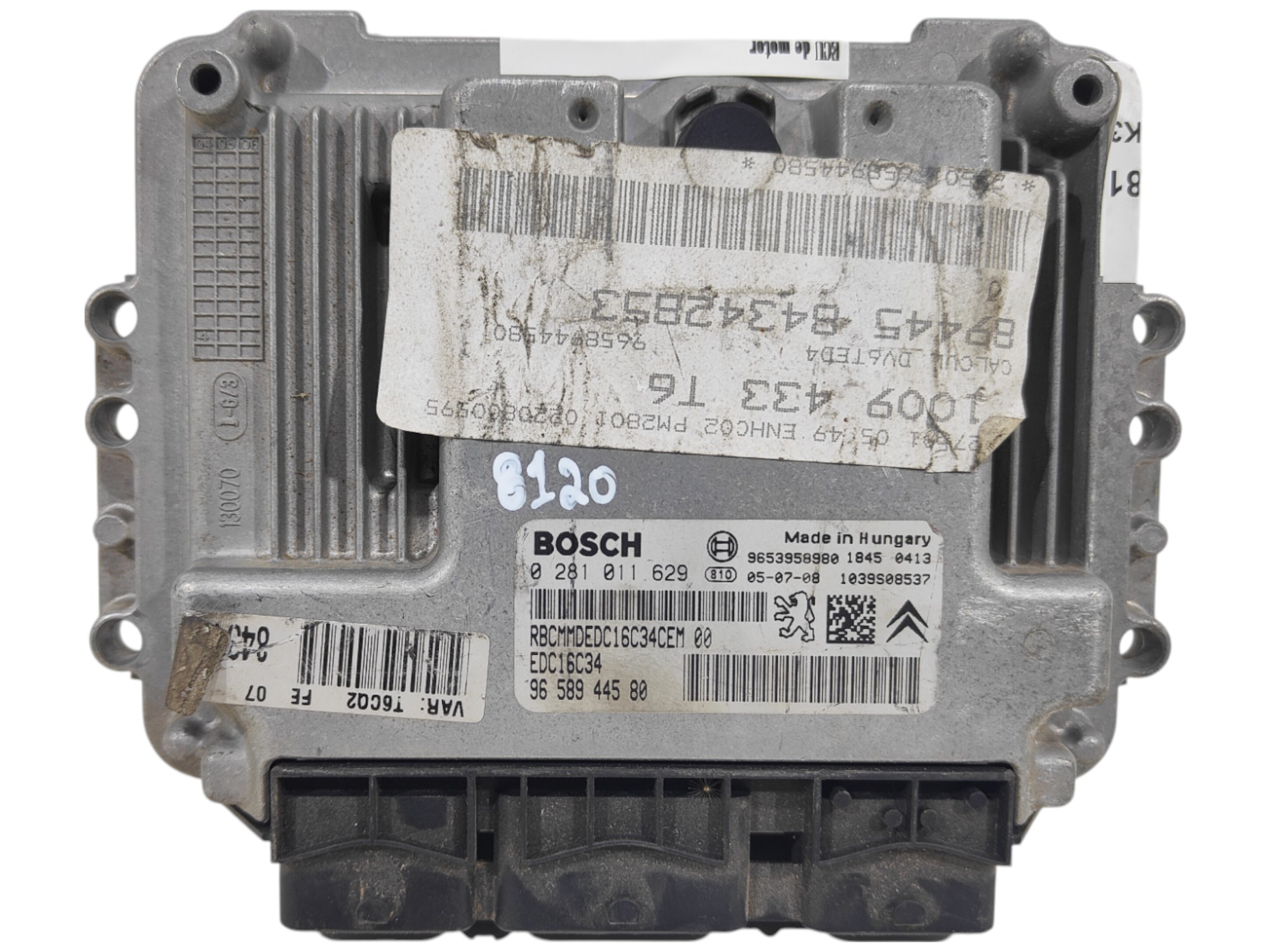 ECU de motor Peugeot Citroen 1.6 HDI 2005, Ref: 8120-K3C11
