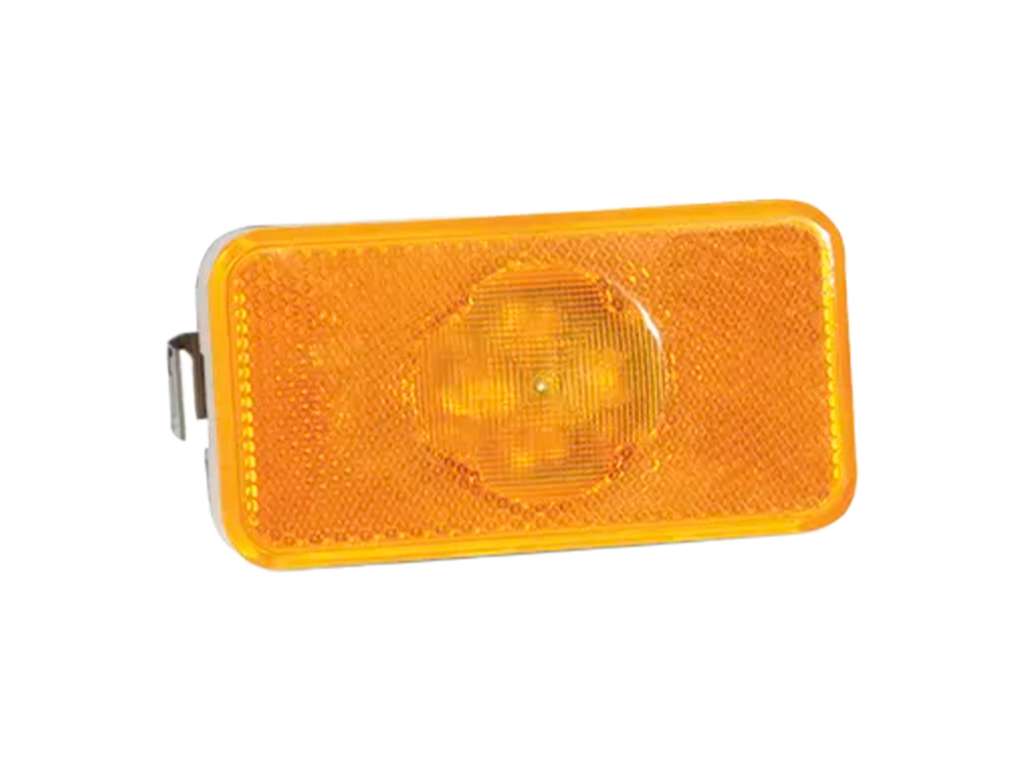Faro lateral universal rectangular ámbar 12/24V con ficha