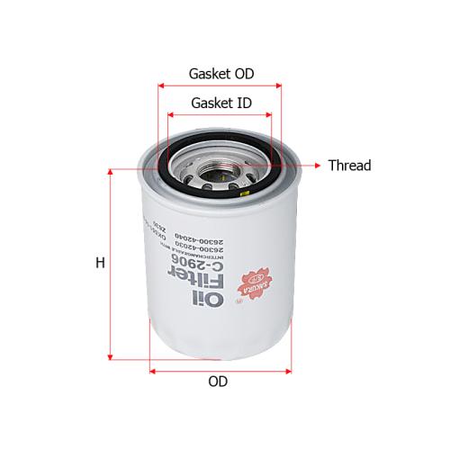 FILTRO ACEITE HYUNDAI H100 D H1 2008.. SAKURA 2630042010-2630042030-263304X000-263004260-2630042040
