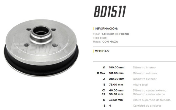 CAMPANA DE FRENO VW GOL/PARATI/AMAZON/SANTANA-1993