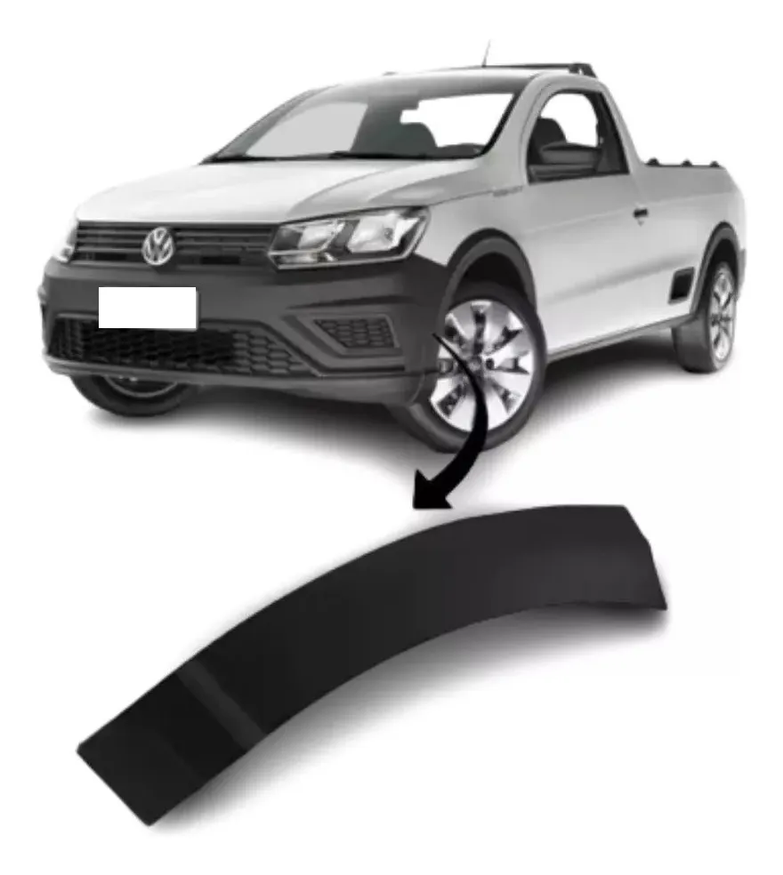 Moldura de parachoques lateral para Saveiro G7 2017 a 2023 en negro robusto