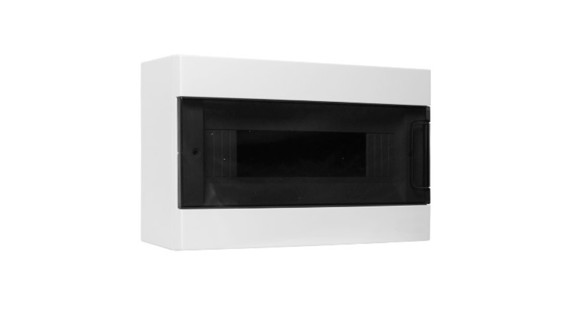 TABLERO EXTERIOR 12 MODULOS BASE BLANCA Y TAPA TRANSP.HUMO