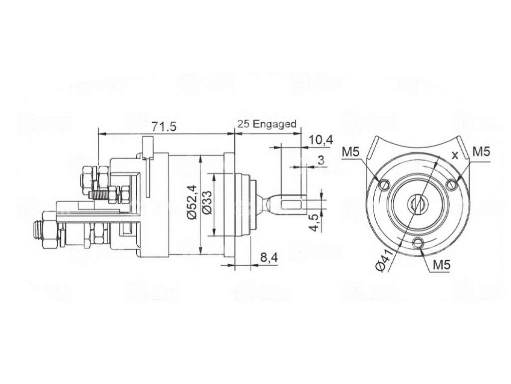 SOLENOIDE BOSCH JOHN DEERE TRACTOR 08/.. 12V