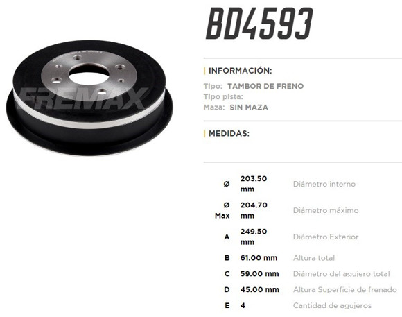 CAMPANA TRAS FIAT GRAND SIENA 1.4/1.8 12. . . ARGO/CRONOS