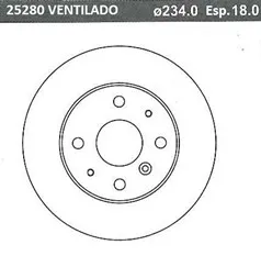 DISCO FRENO (234mm) DEL DAIHATSU G100-200