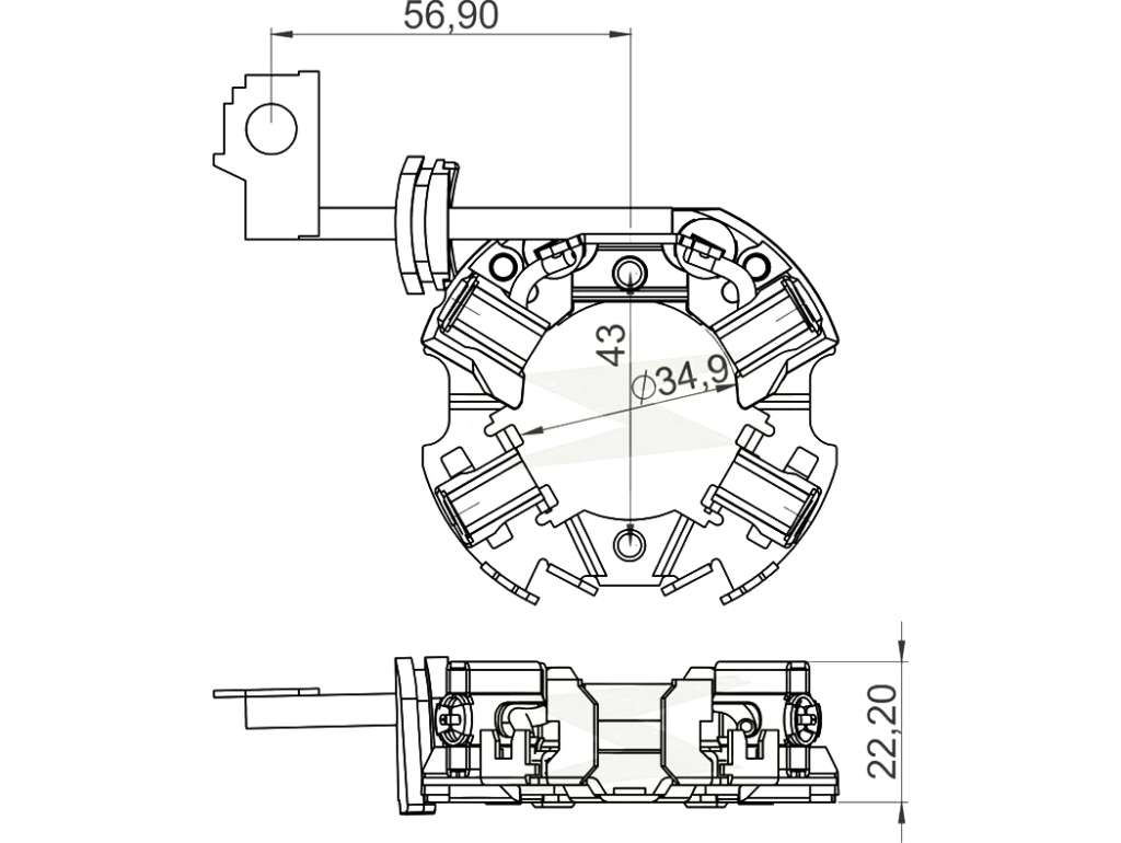 Portacarbón de Arranque Bosch con Rotación Antihoraria