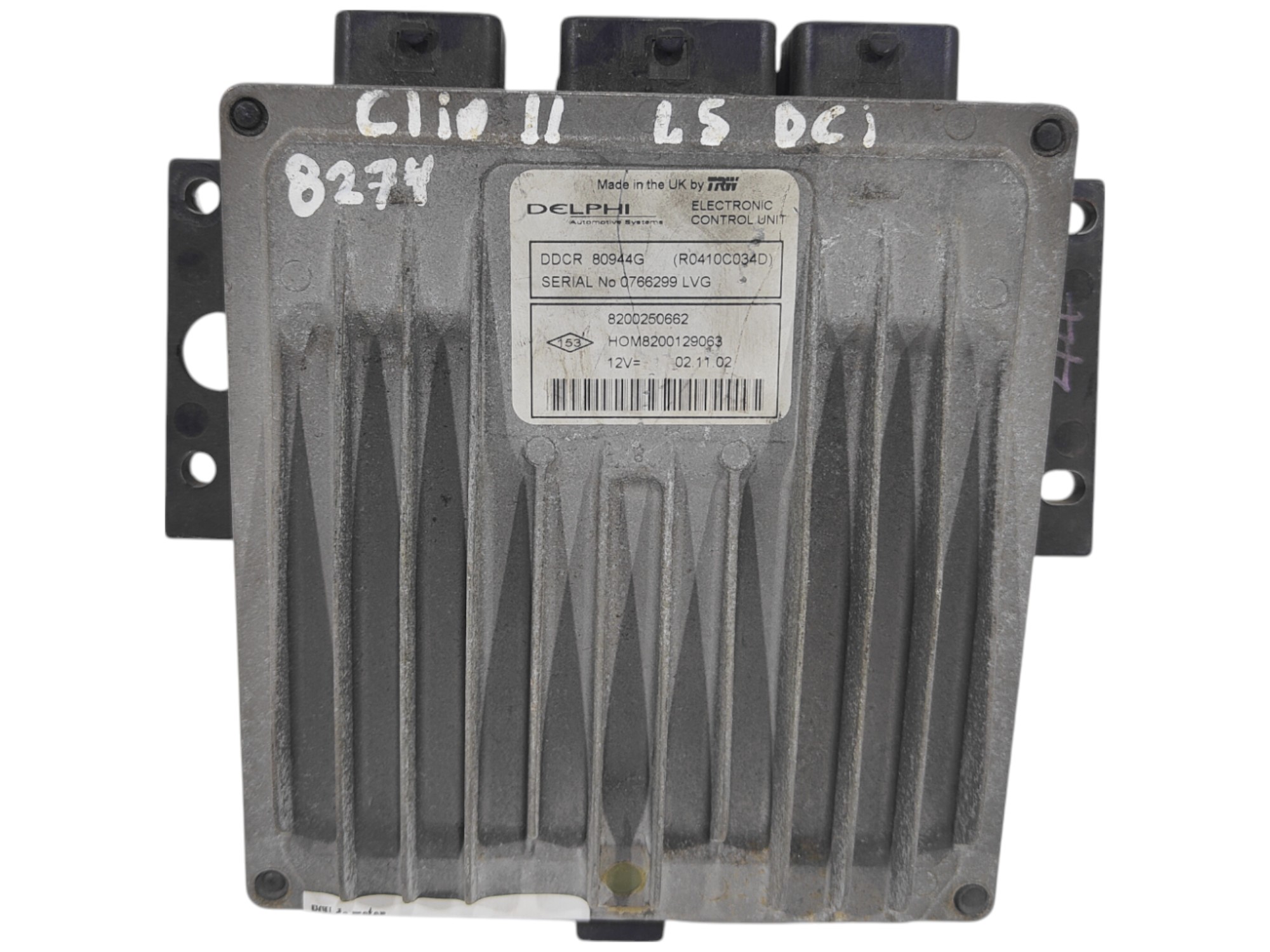 ECU de motor Renault CLIO II 1.5 DCI 65HP , Ref: 8274-K3C11