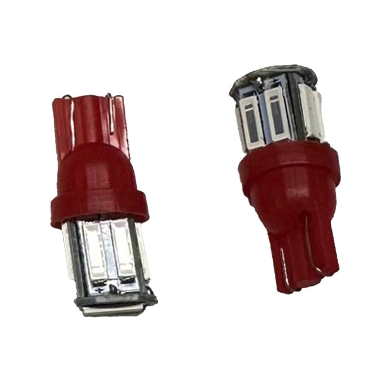 Lampara Led T10 12V 10 Led Roja x2 Un
