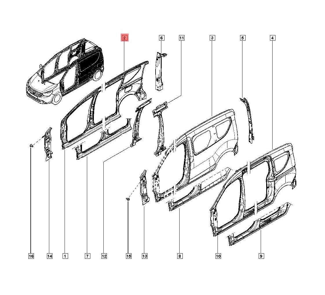 PANEL DERECHO RENAULT KANGOO III DOKKER [ORIGINAL RENAULT]