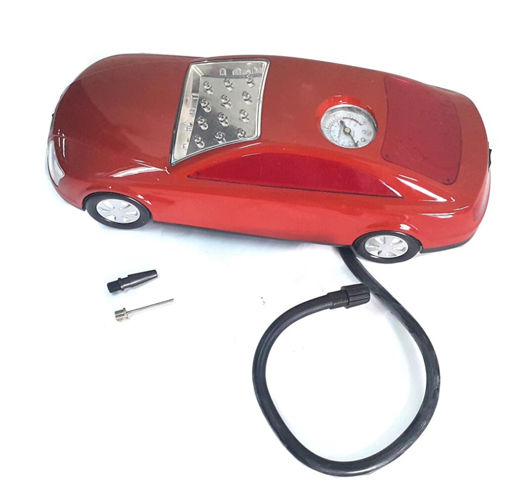COMPRESOR DE AIRE - 12V 35PSI FORMA AUTOMOVIL CON LUZ LED